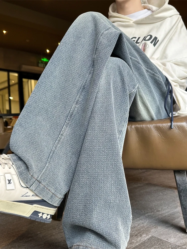 

Мужские прямые джинсы Heavyweight Starry Night Waed, модные повседневные длинные брюки американского бренда свободного кроя, весенний сезон