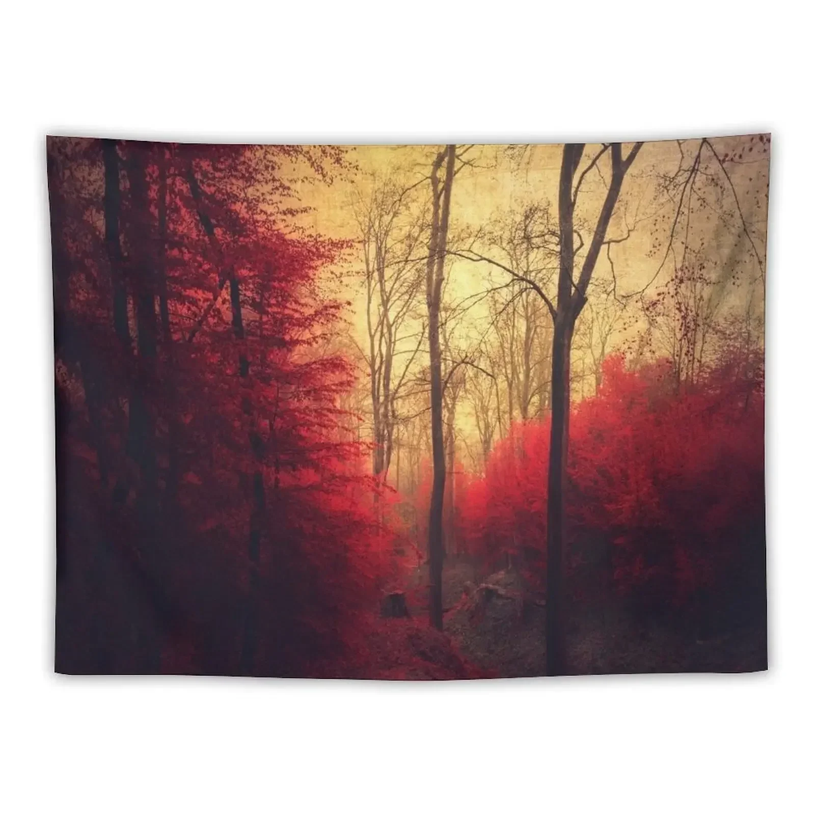 

Ruby Red Forest Tapestry Wall Hanging Bathroom Decor Tapestry