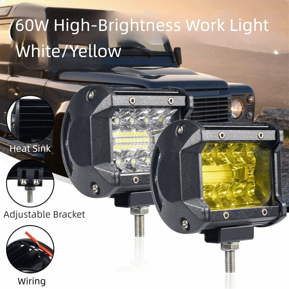 

Offroad 12V 60W LED Light Bar Spotlights Fog Lamp Offroad Light Auxiliary Light External Light Spot Flood Combo 4WD