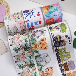 DIY Cartoon Animal Printed Grosgrain Ribbon For Craft Supplies Sewing Accessories 5 Yards, Planar Resins 10 Pieces. 57055
