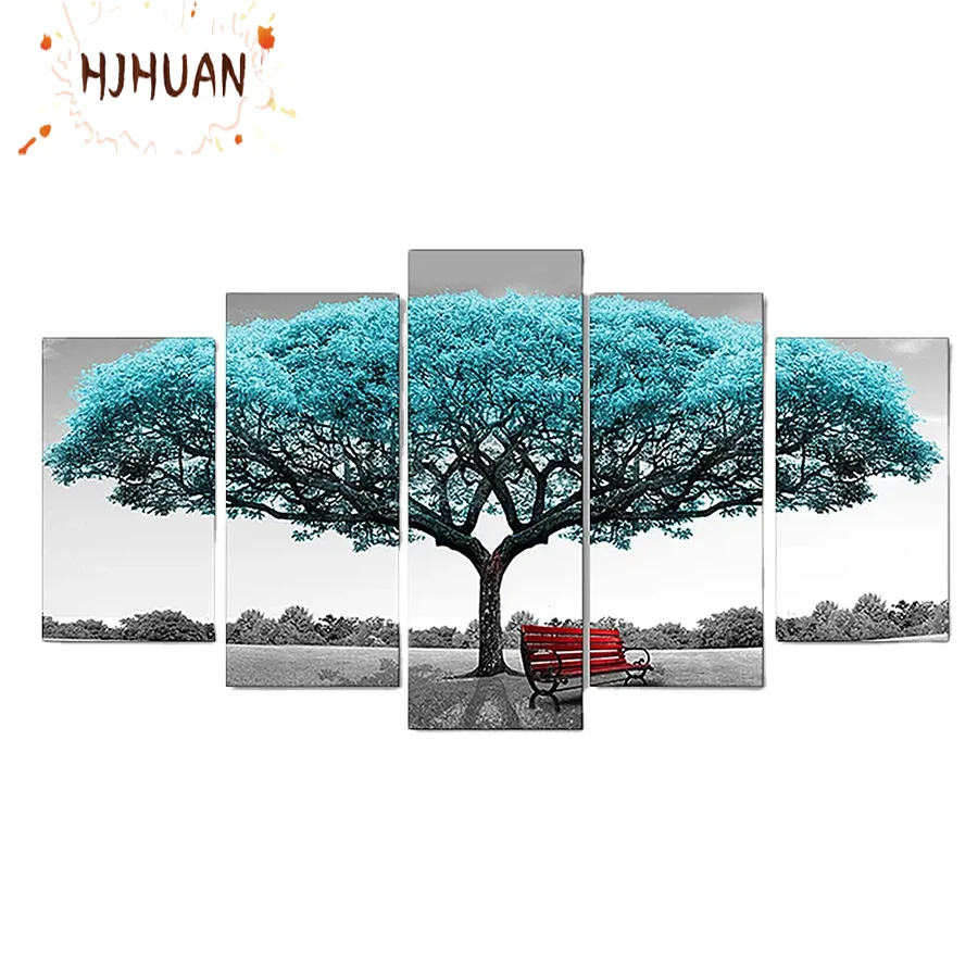 

5pcs Full diamond painting Evergreen trees in all seasons Diamond embroidery handmade diamond embroidery mosaic art kits home