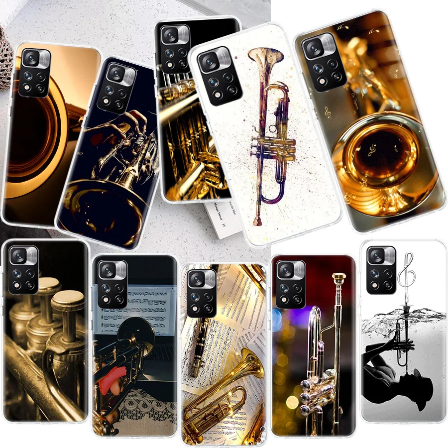 Brass Instruments Phone Case For Xiaomi Redmi Note 13 Pro Plus 5G 12 12C 9 9T 9C 9A 10C 10A 10 K60 K70 Pro 8A 8 7A 7 6A 6 Capa C