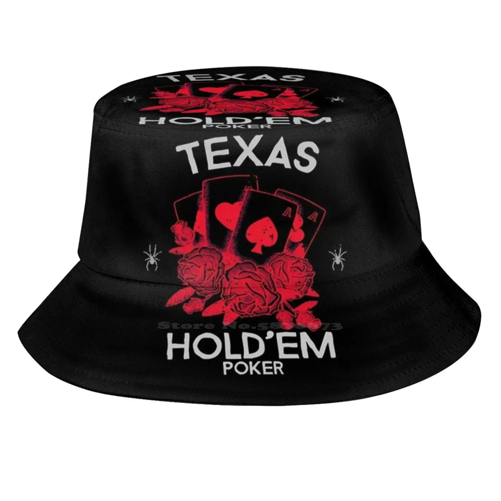 Texas Hold 'em Korean Caps Funny Beach Bucket Hats Casino Gambling Idea Poker Chips Poker Face Poker Game Poker Lover Poker