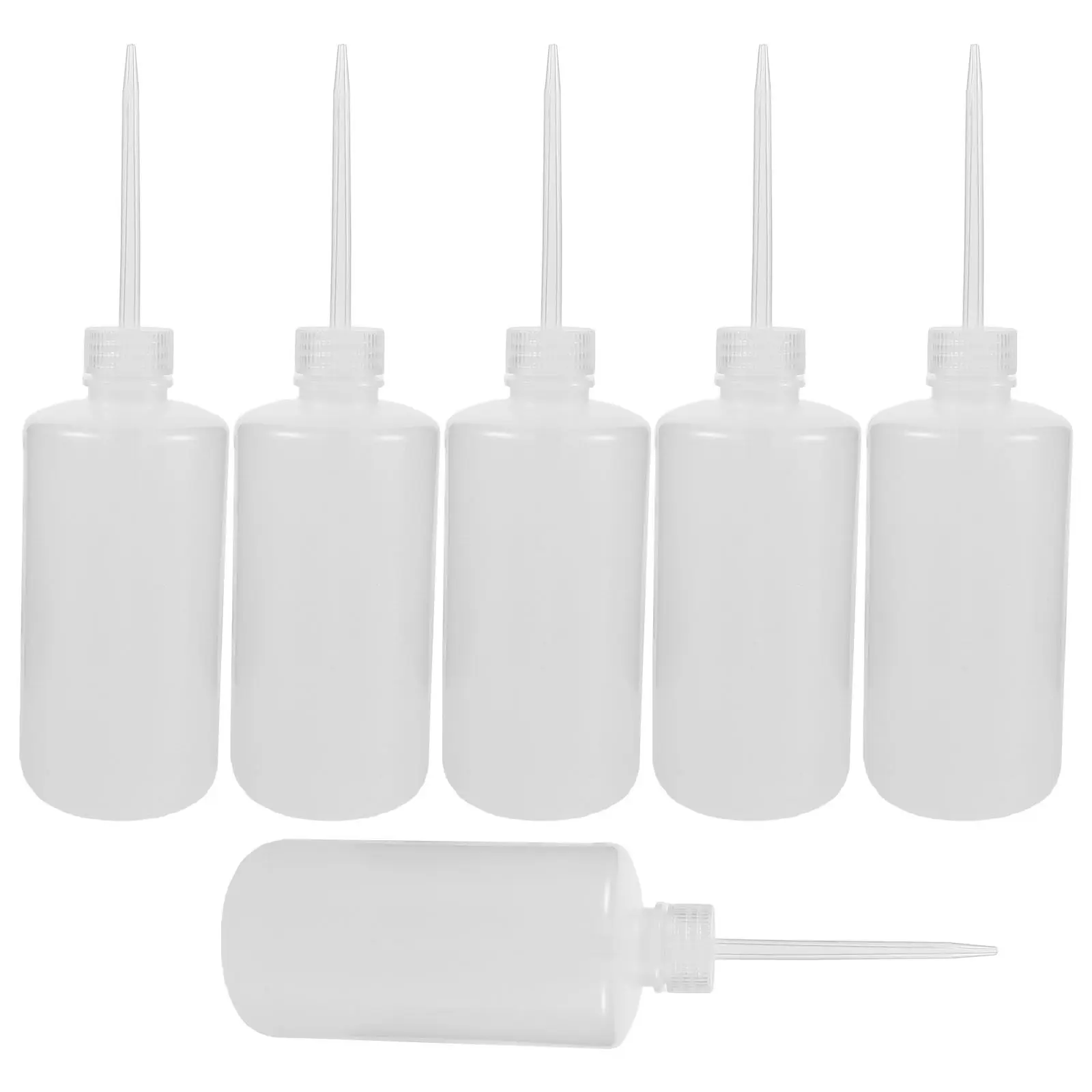 6pcs Clear Plastic Squeeze Bottles with Needle Tip for Accurate Dispensing of Solvents and Liquids