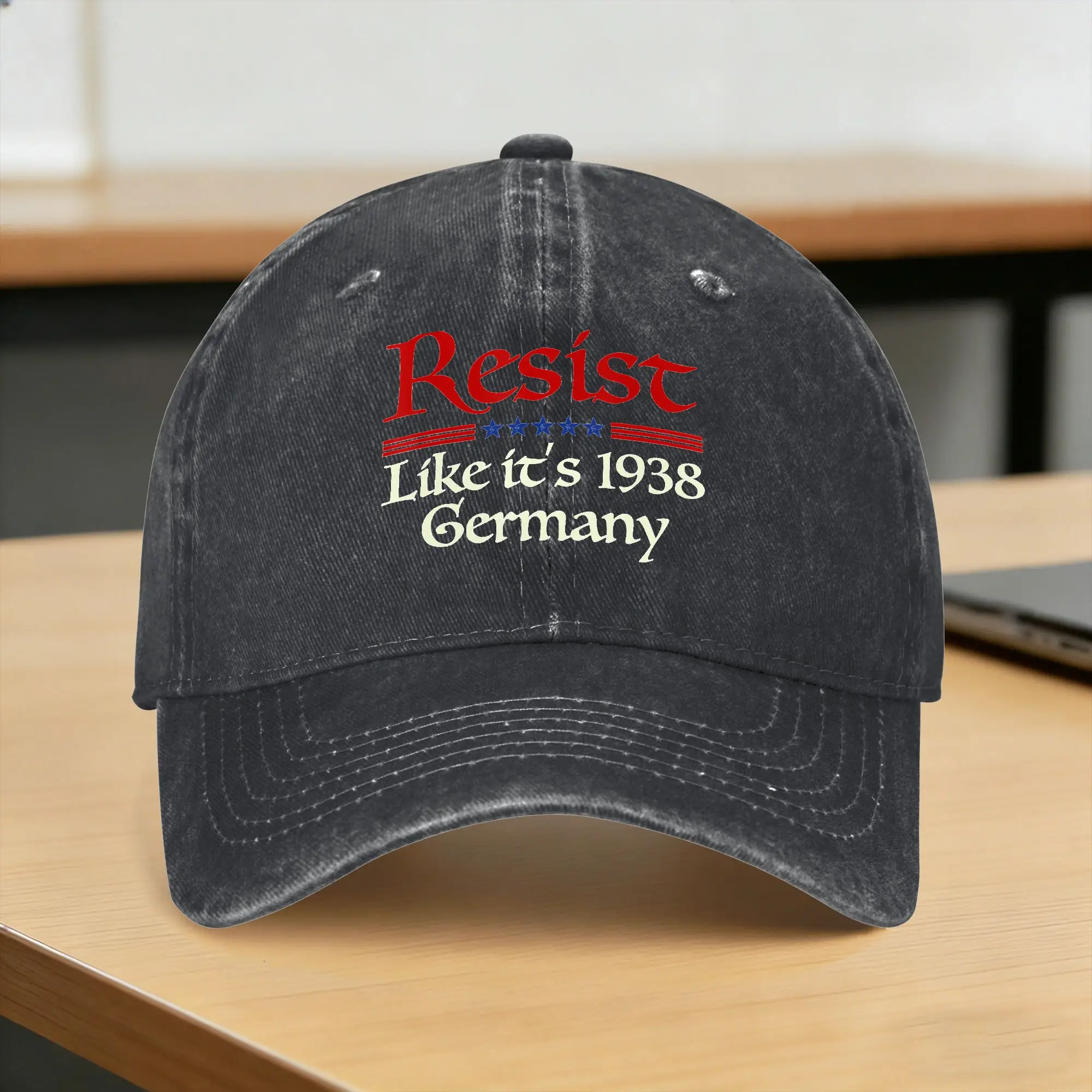 Resist Like It‘s 1938 Germany Flipped US Flag Patriotic Baseball Cap Sun  Tennis Skate Sun-Proof Washed Trucker Hat Snapback Cap