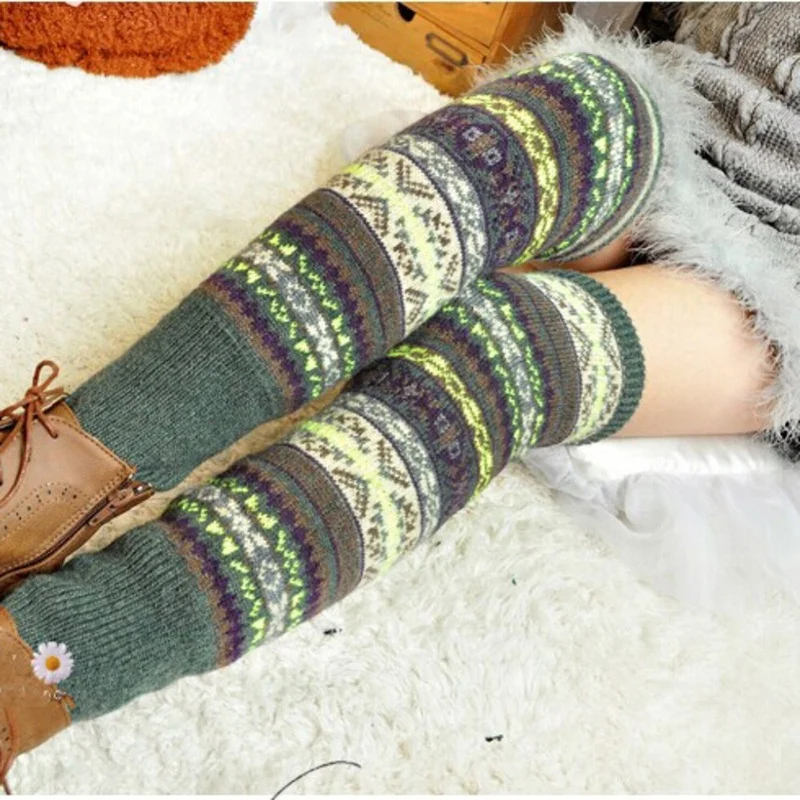Thickened Wool Slouchy Leg Warmers Women's Boot Cuffs for Winter and Fall
