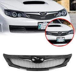 Front Grille Grill For Subaru Impreza 10TH WRX STi Hatchback 2008-11 Carbon Fiber Look/Gloss/Matte Black Upper Bumper Hood Mesh