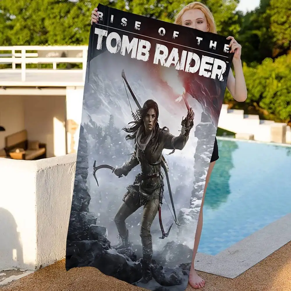 Action Game T-Tomb R-Raider Microfiber Blanket Quick Drying Beach Towels Oversized Printing Super Absorbent Pool Towel Blanket