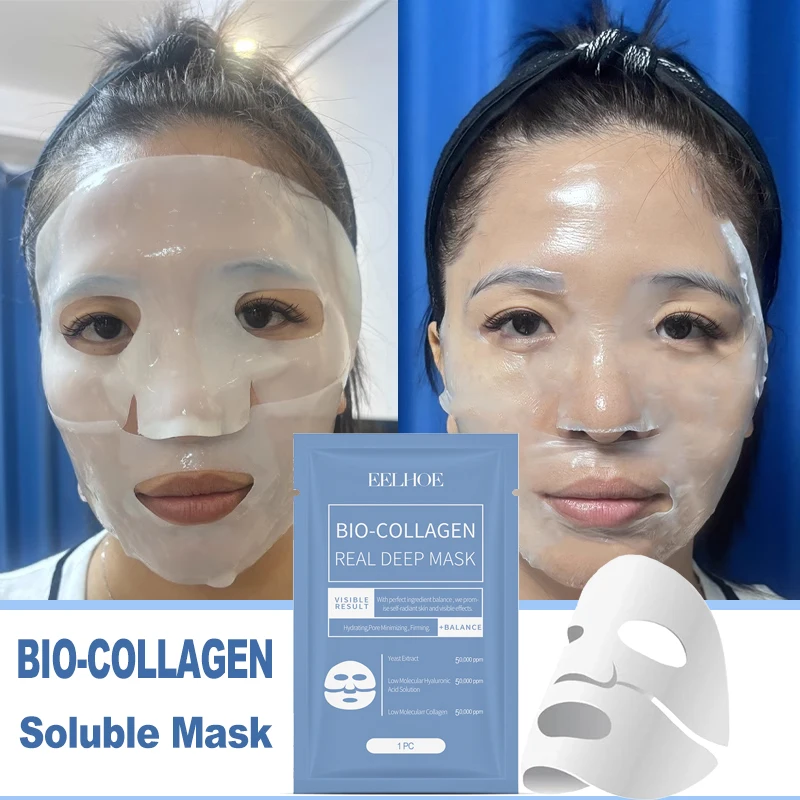 Bio-Collagen Facial Mask Instant Wrinkle Remover Fade Fine Lines Shrink Pores Firming Whitening Moisturizing Brighten Skin Care