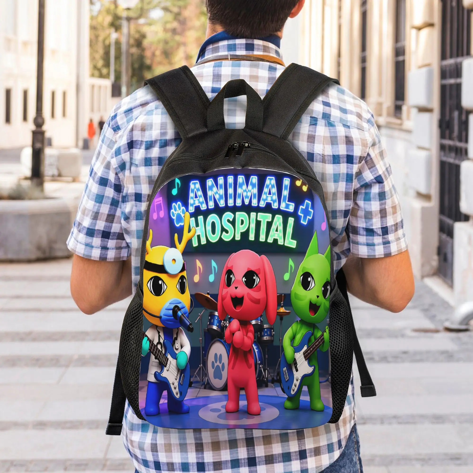 Kawaii Cartoon Animals Hospitals Backpack for Men Women Casual Student Hiking Travel Daypack  College Shoulder Bag Gift