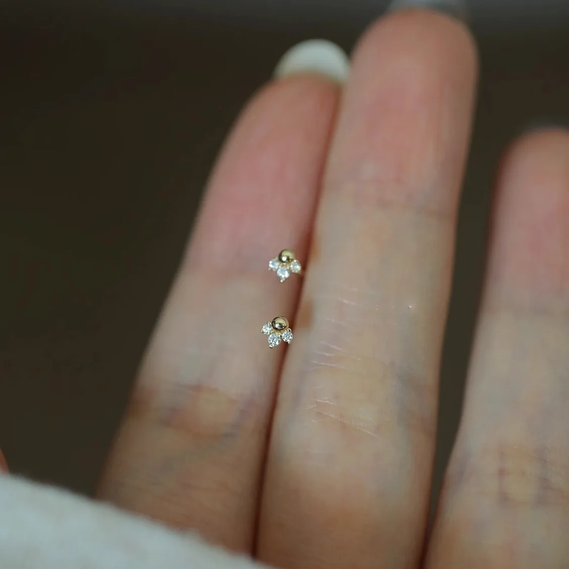 S925 Silver 14K Gold Plated Mini Mermaid Tail Earrings for Women Invisible Hidden Huggie  Stacking Dainty Sweet Jewelry Gift