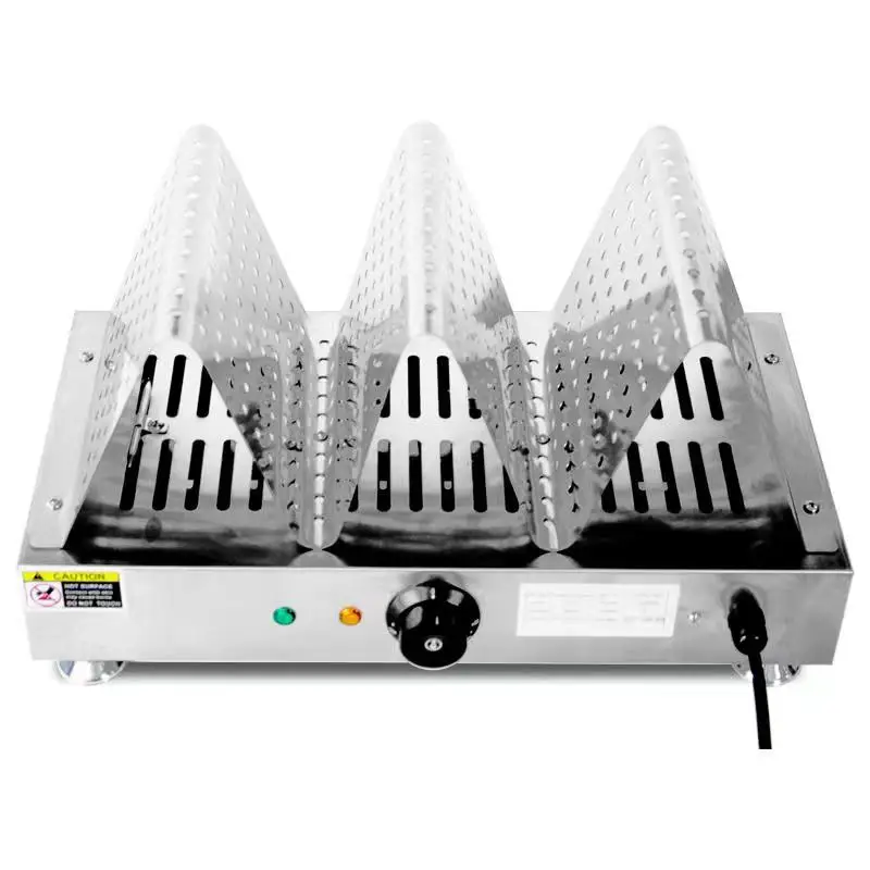 Commercial ฮ่องกงไข่วาฟเฟิลจอแสดงผลอุ่นไข่วาฟเฟิล Bubble Waffle ตู้โชว์