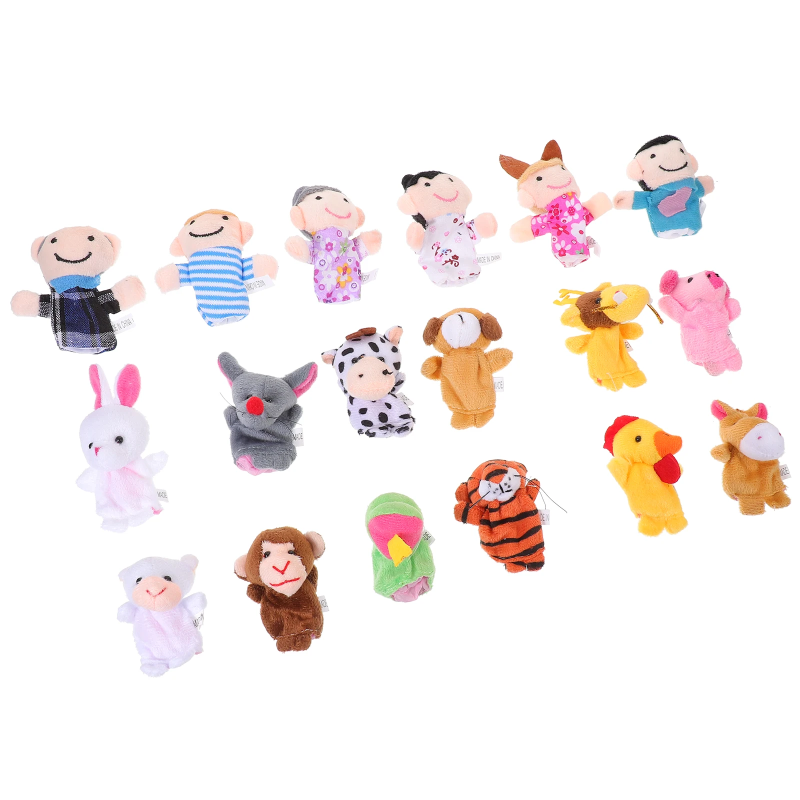 

18Pcs Finger Puppets Animals Soft Cloth Kids Telling House Play Educational Toys Set Child Accessories