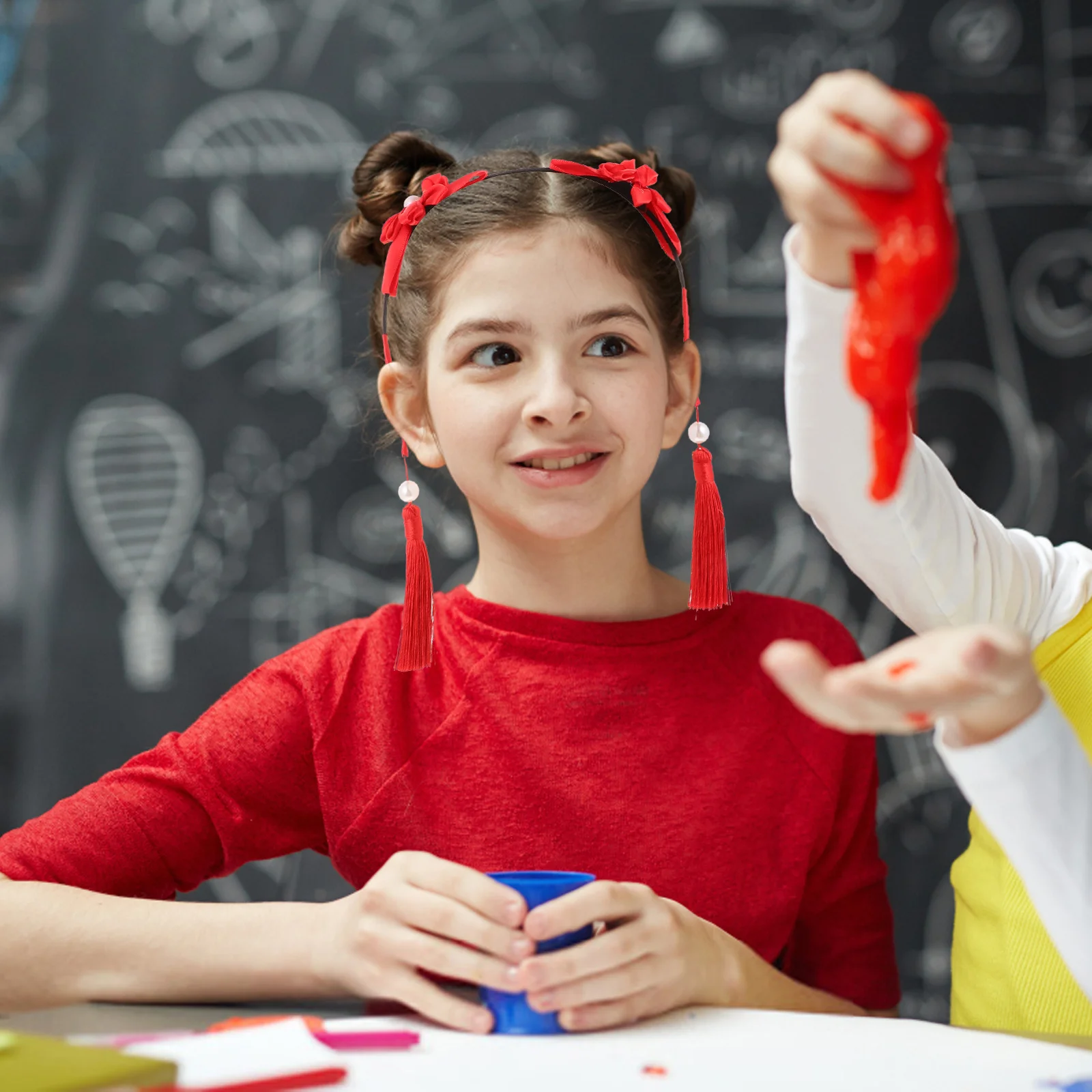 

1Pcs Kids Hairband Ethnic Design Flower Hair Hoop Reusable Party Headwear for Birthday Cosplay Christmas Fun Children