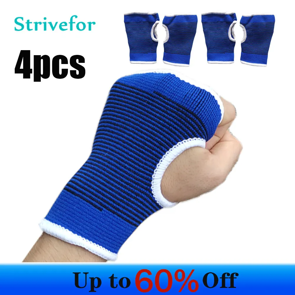 

4pcs=2boxes Palm Sports Support Wrist Hand Brace Gym Gloves Hand Palm Gear Protector Carpal Tunnel Tendonitis Pain Relief