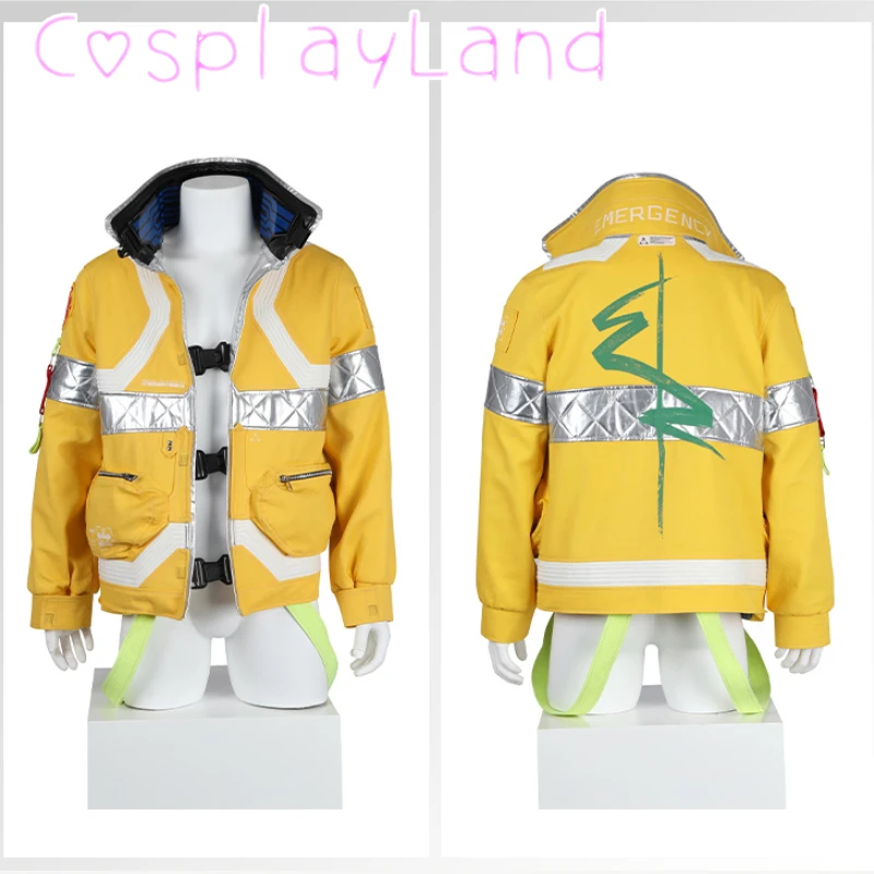 Yellow David Cosplay Costume Punk 2077 Cosplay Coat Jacket for Men Custom Size Halloween Carnival Costume Comic Con Cos Roleplay