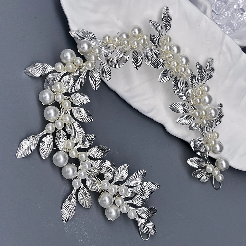 DZ245 Luxury Wedding Headbands Alloy Leaves Bridal Hair Accessories Rhinestone Crown Hairband Bride Tiaras Handmade Headpiece