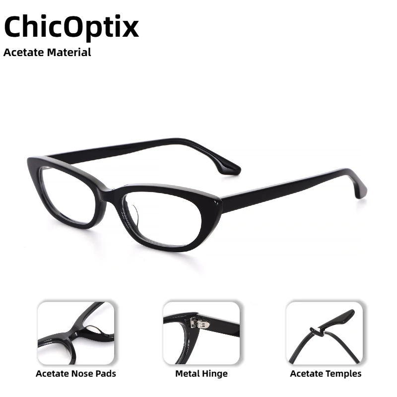 

Винтажные высококачественные ацетатные очки для женщин, модные ретро оптические очки «кошачий глаз», роскошные брендовые дизайнерские классические модные оправы