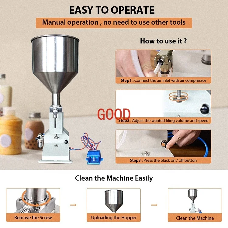 Factory Price Easy Hand Operated Water Filling Machine Manual Cosmetic Paste Sausage Cream Liquid Filling Supply