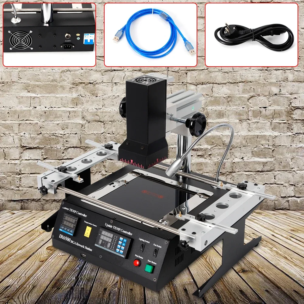 IR6500 BGA Rework Station Infrared Solder Welder System Closed-loop Temperature Control with USB Cable for Welding Repairing