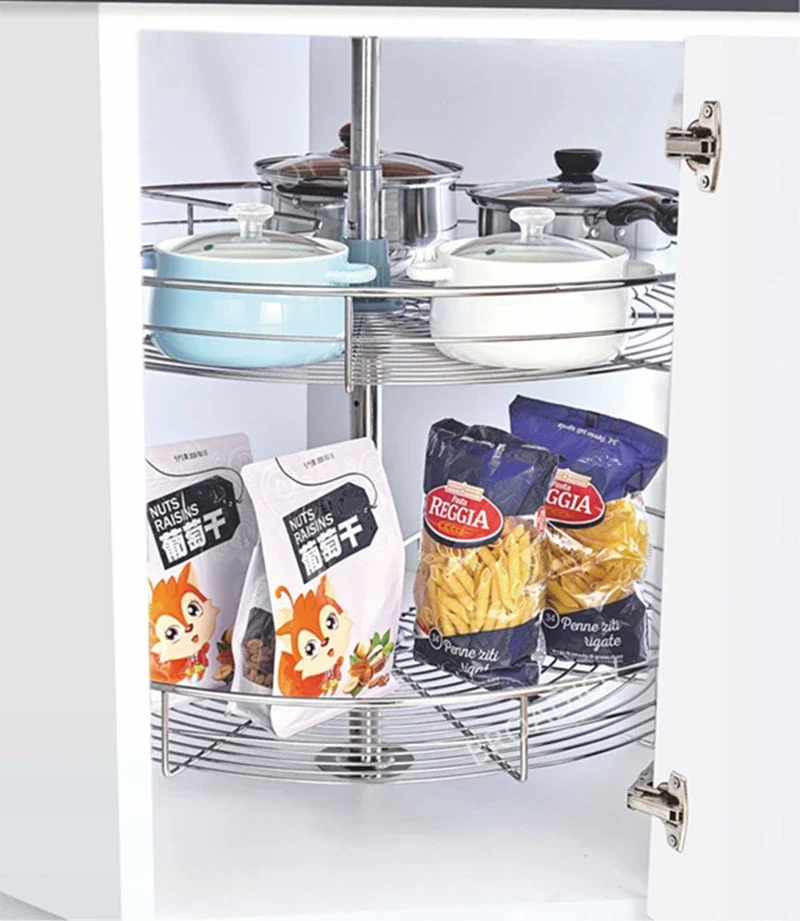 Cabinet Kitchen 270 Degree Rotating Blind Angle Sundries Food Snack Storage Basket