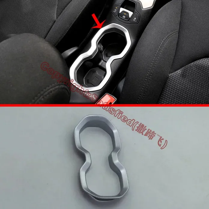 

ABS Pearl Chrome Inside Interior Cup Holder Cover Trim For JEEP Renegade 2015 2016 2017 Car Accessories Stickers W4