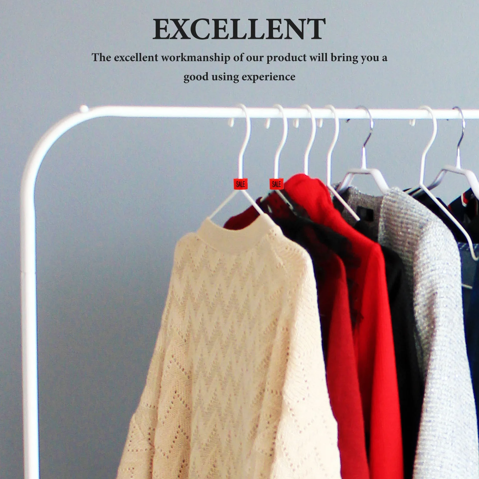 

100Pcs Sale Garment Markers Red Plastic Hanger Tags for Clothing Size Identification Organizational Tool Accessories