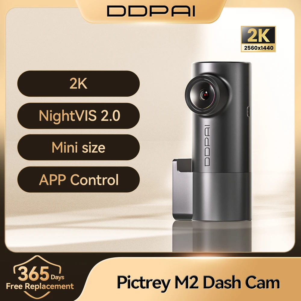 Pictrey M2 2K Dash Cam with Night Vision 330° Rotatable Car DVR Smart Voice Control 24H Parking Monitor