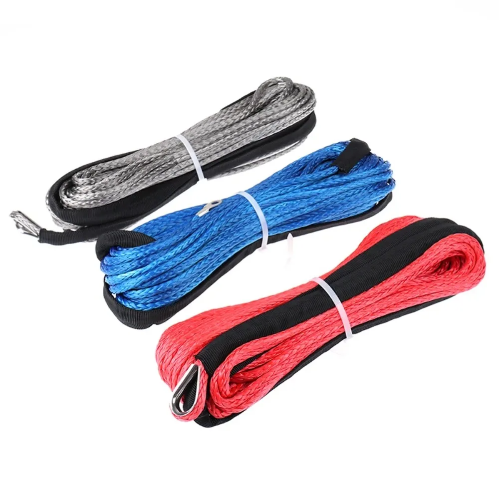 

1/4''X50' 6mm*15m 12 Strand Off-Road Uhmwpe Synthetic Towing For ATV/UTV/SUV/4X4/4WD Winch Rope With 1.5m Sleeve And Thimble