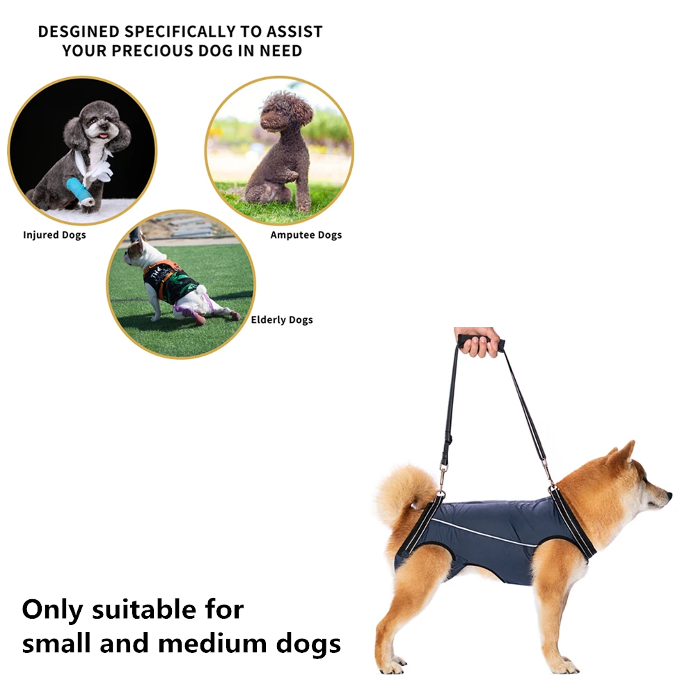 Dog Support Harness Dog Assisted Belt for Front and Rear Legs Pet Recovery Vest Elastic Adjustable Walking Dog Chest Strap