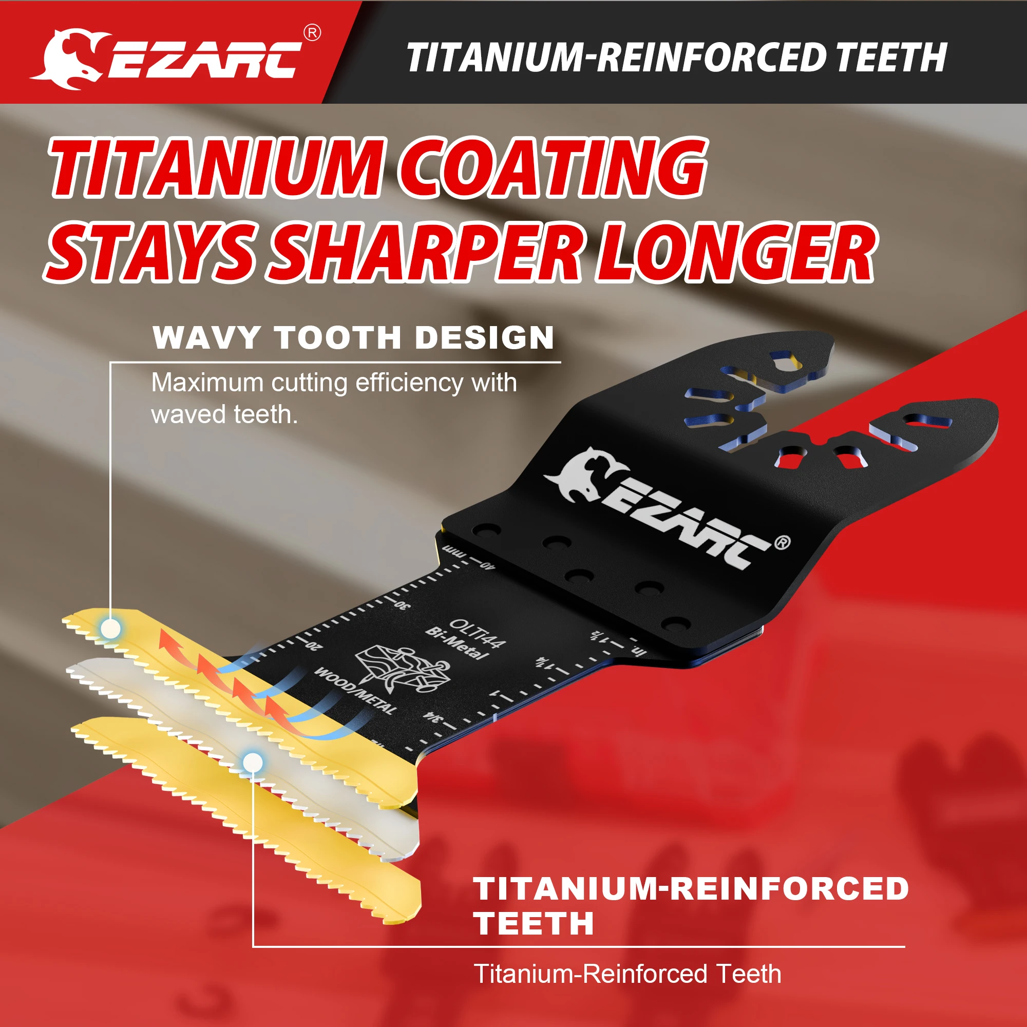 EZARC 6Pcs lame multiutensile oscillanti in titanio, lame per seghe Multitool oscillanti universali per il taglio di viti per chiodi in legno metallico