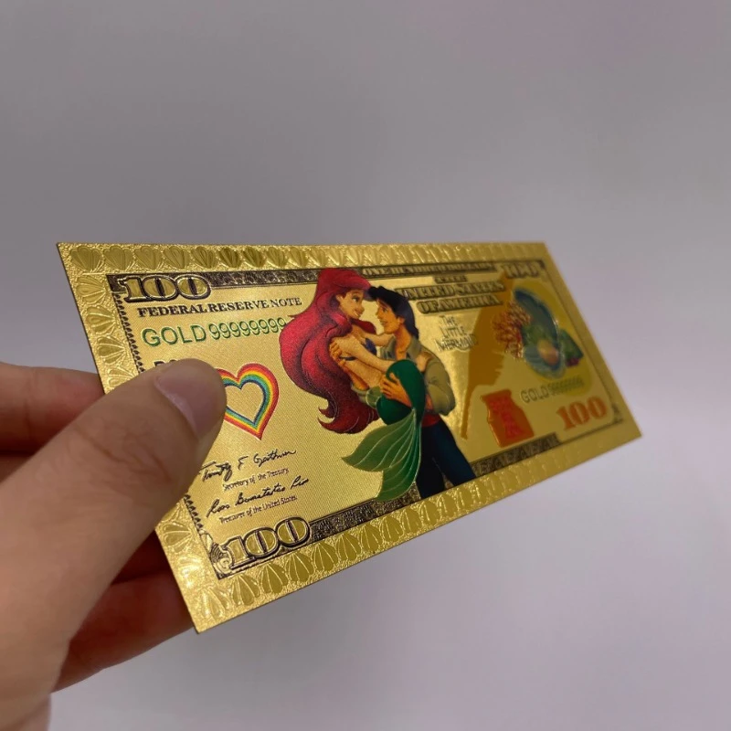 Disney The Little Mermaid Gold Foil Paper Anime Action Figure Q Figural Anime Collectibles Anime Merchandise Decoration Kid Gift