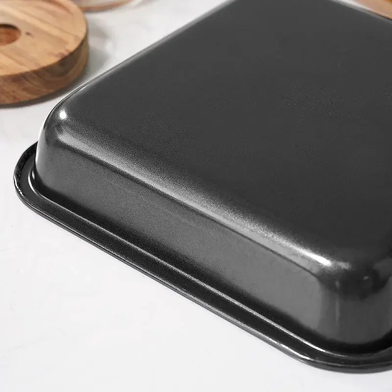 Non Stick Pizza Pan Bakeware Carbon Steel Square Deep Plate Tray Bread Cake Mold Kitchen Baking Tools Metal Shape for Baking