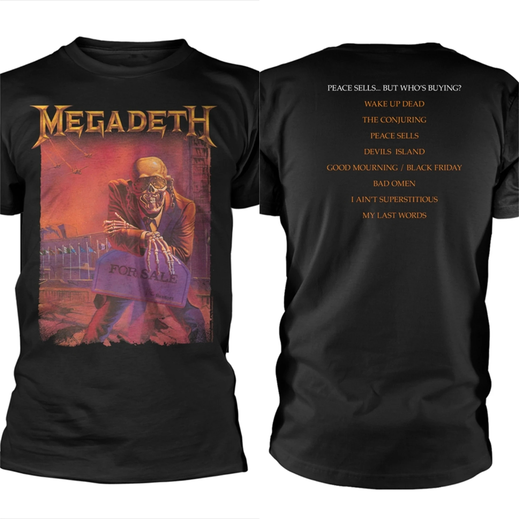 

Megadeth Peace Sells T-Shirt Men Women Short Sleeve American Retro Band Tops Y2k T-shirt Streetwear Oversize Tees Men Clothes