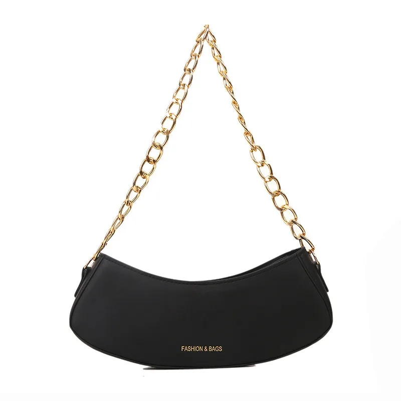 

Solid color texture small bag female 2025 popular spring and summer new commuter retro chain single shoulder armpit bags