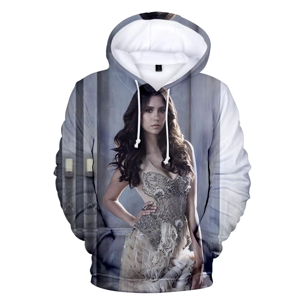 TV Series The Vampire Diaries characters 3D Printed Men\'s Hoodie Casual Long Sleeves Outdoor Pullover Sweatshirt Unisex Clothing