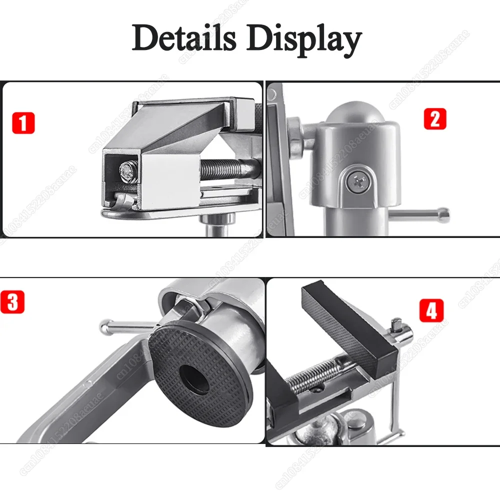 New 3 Style 360 Degree Rotating Table Vise Multifunctional Aluminium Alloy Swivel Bench Vise Clamp for Electric Drill etc