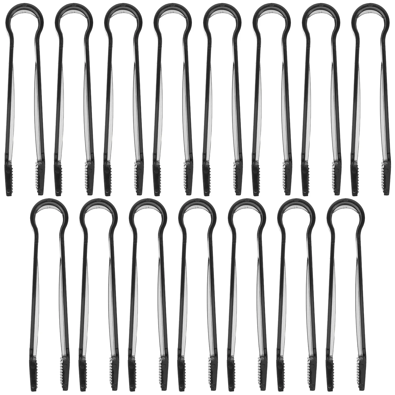 

15Pcs Transparent Food Tongs Compact Design Salad Serving Tongs for Parties Events Desserts Ice Cream Self Service Dining