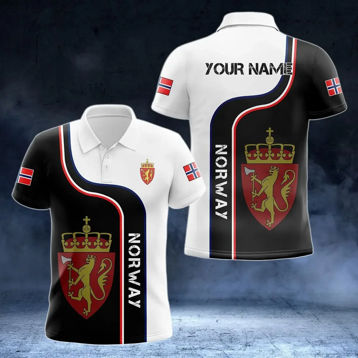 

Customized Norway Emblem Graphic Polo Shirts Summer Unisex Casual Streetwear Men's Fashion Loose Jersey Oversized Sportswear