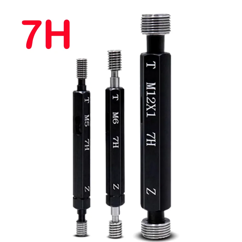 1PCS Steel Mer-cury Gage Fine Thread Plug Gauge 7H M1 M2 M3 M4 M5 M6 M8 M10 M12 M14 M16 M20 M22 M24-M60