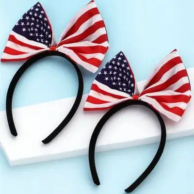 2 قطعة العلم الأمريكي القوس عقال 4th من يوليو إكسسوارات الشعر يوم الاستقلال مهرجان الحفلات تأثيري الزينة الوطنية #6