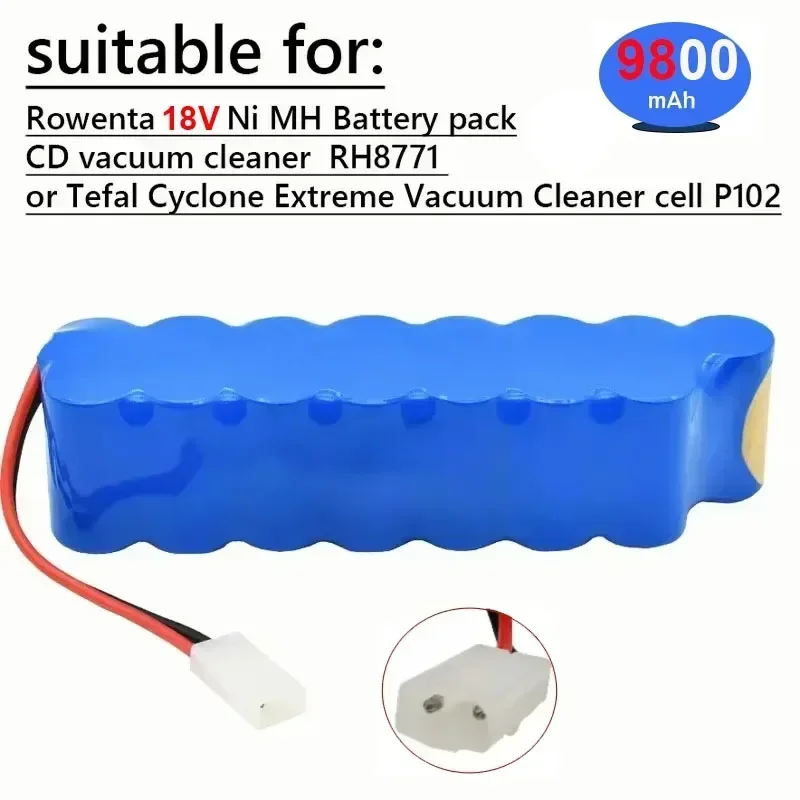 SC 18V 9800mAh Battery Pack Original Ni-MH Rechargeable Vacuum Cleaner Replacement Batteries for Rowenta RH8771 Tefal Cyclone