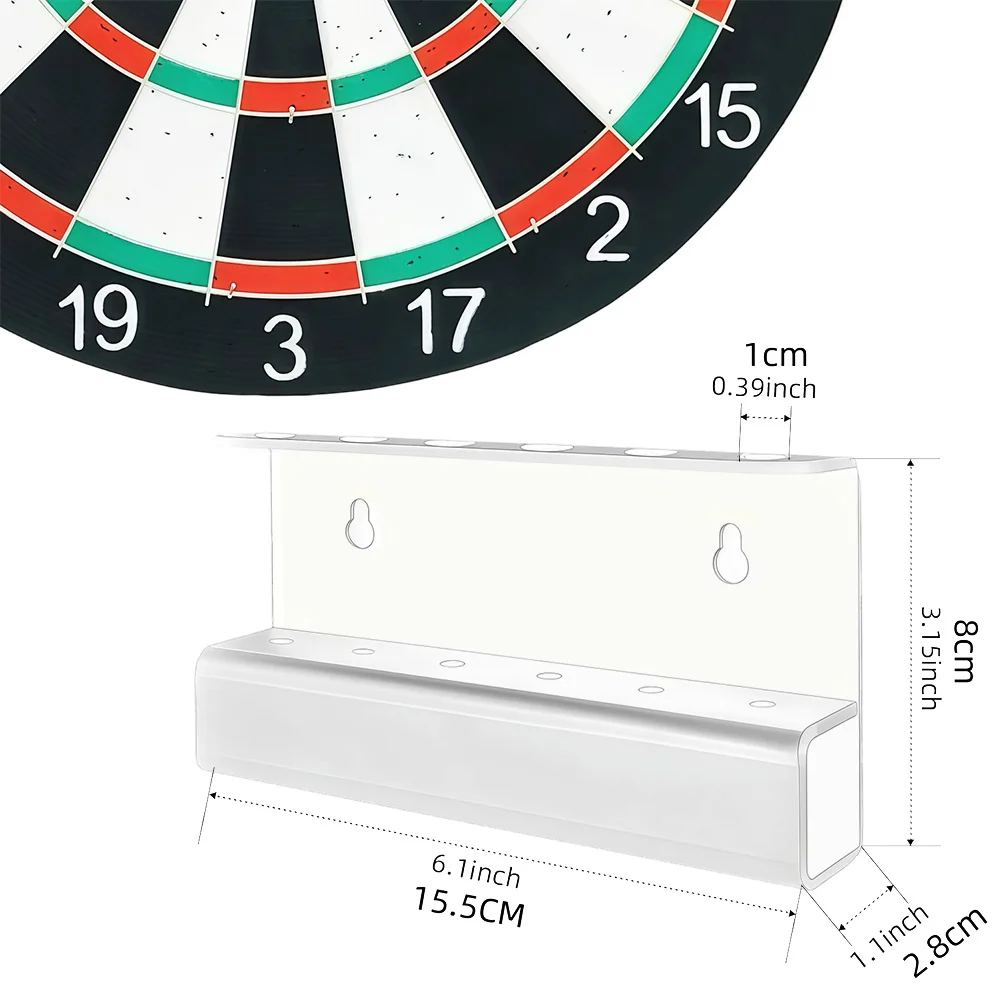 White Holder Set Wall Mount Storage Rack For 12 Darts Steel Soft Tip Display Stand Game Room Decor Accessories