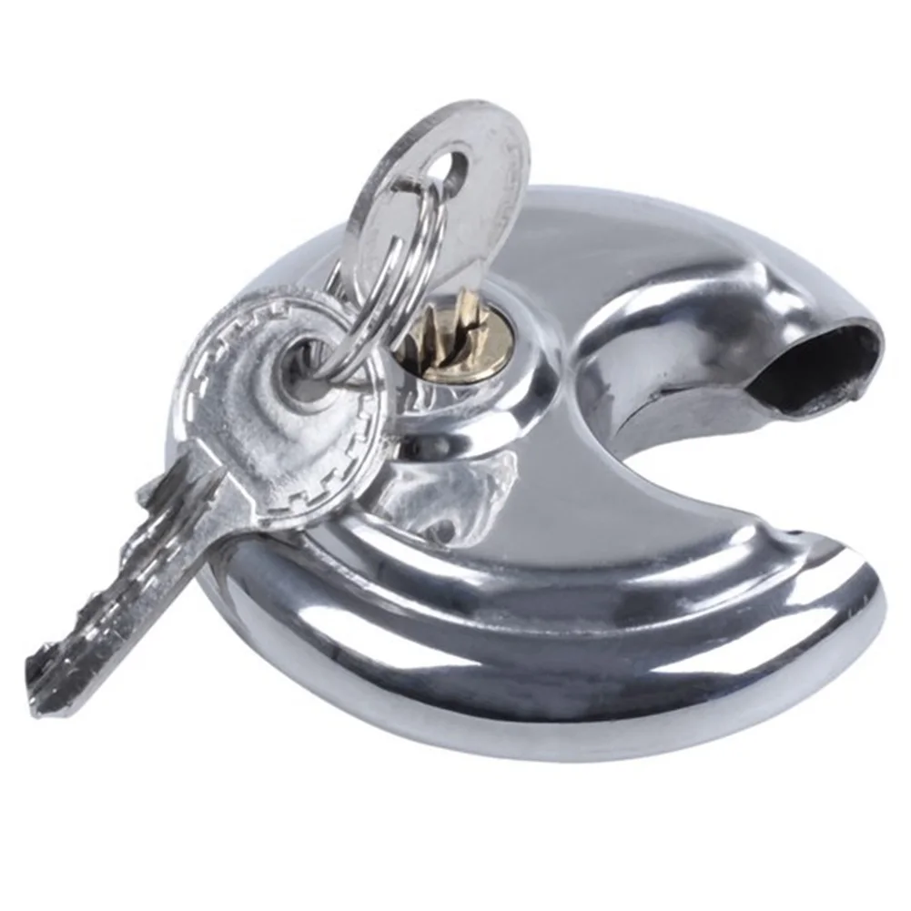 -[Retail TX] 2Pcs Heavy Duty Outdoor Security Padlock 70Mm Sheds Garage Gate Keyed Padlock, Stainless Steel Discus Lock