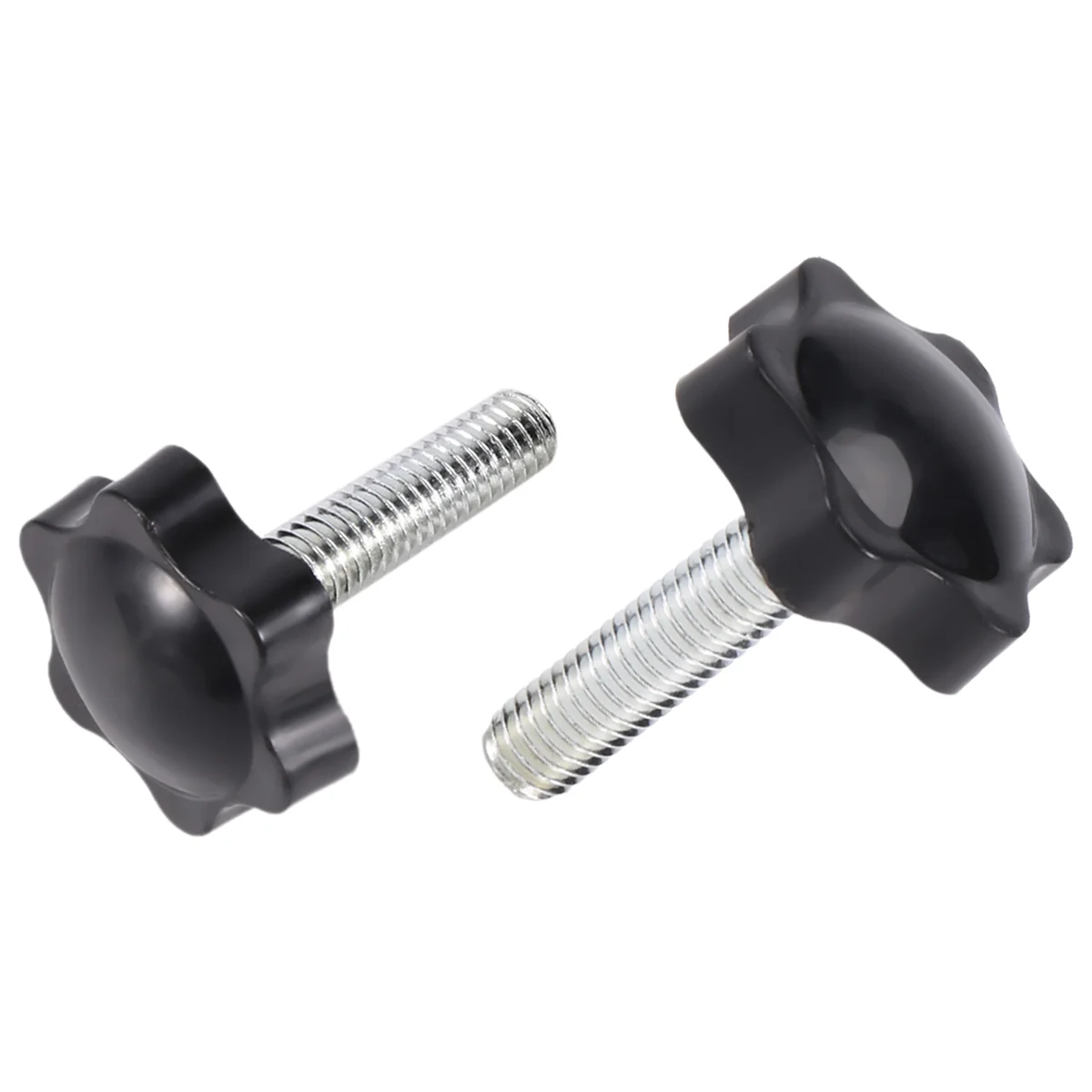 2 Pcs M8 x 30mm Male Thread 32mm Star Clamping Knob Black