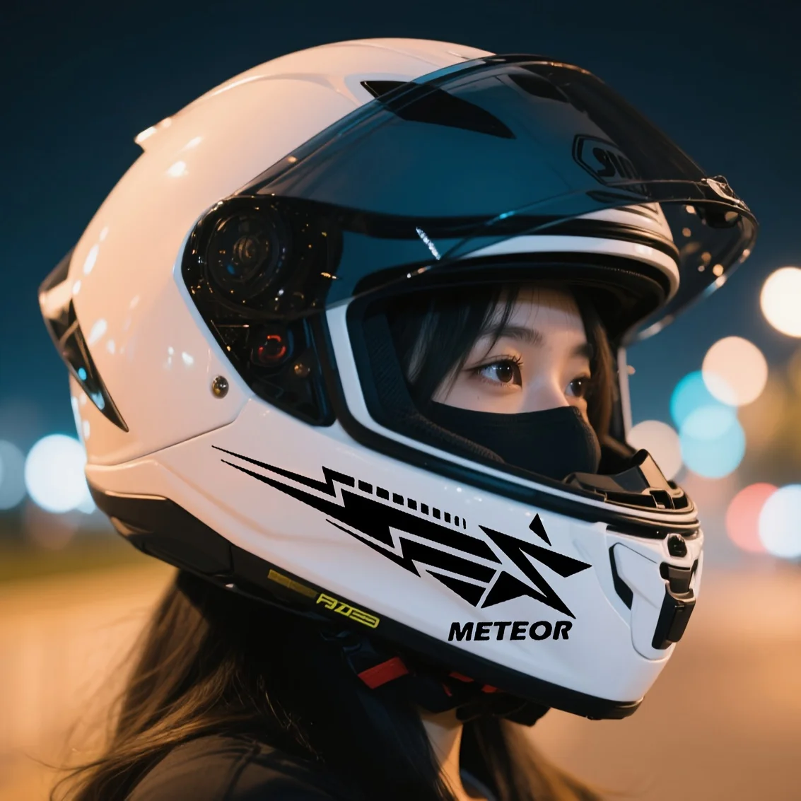 

2 шт. 2D плоские наклейки на шлем в виде метеора | Красно-черные водонепроницаемые наклейки из ПВХ для шлемов и автомобильных аксессуаров