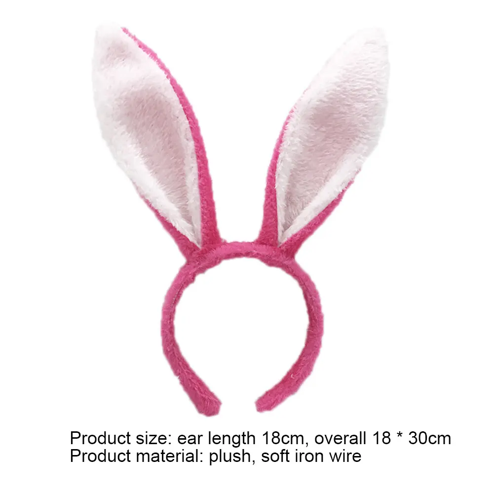 3pcs Hair Band Adjustable Plush Easter Bendable Cute Rabbit Ears Halloween Props