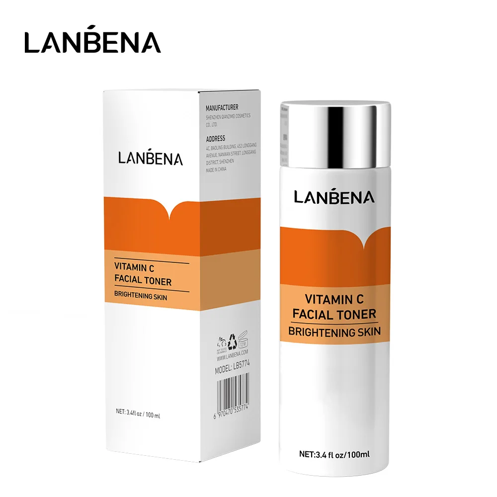 

LANBENA Vitamin C Facial Toner Moisturizing Whitening Face Serum Tender Bright Fading Dark Spots Firming Skin VC Essence