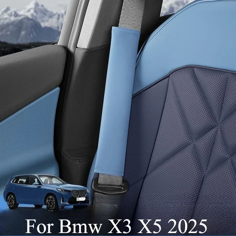 

For Bmw X3 X5 2025+ 2pcs Car Seat Belt Covers Car Accessories Plush Car Safety Belt Pad Shoulder Pad Soft Seat Belt