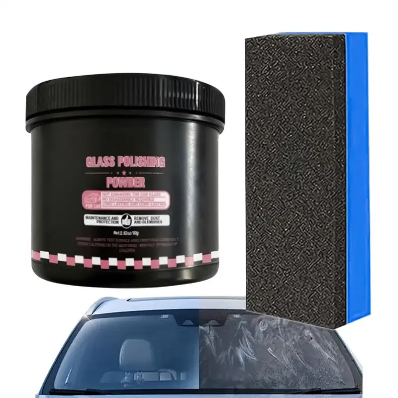 

80G Glass Polishing Compound Powder Detergent Window Cleaner Glasses Scratch Remover Car Glass Cleaning Powder Stain Remover